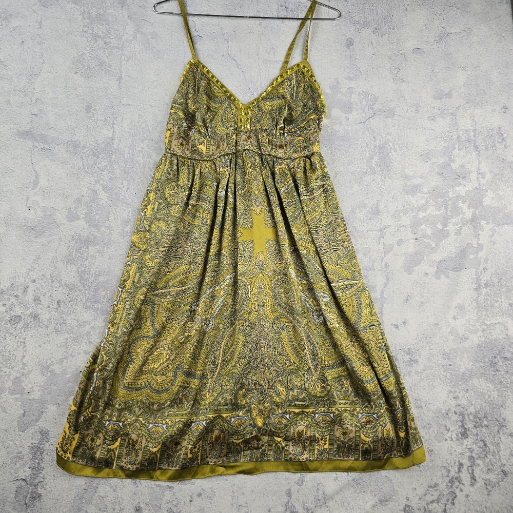 Paisley Print Spaghetti Strap Dress